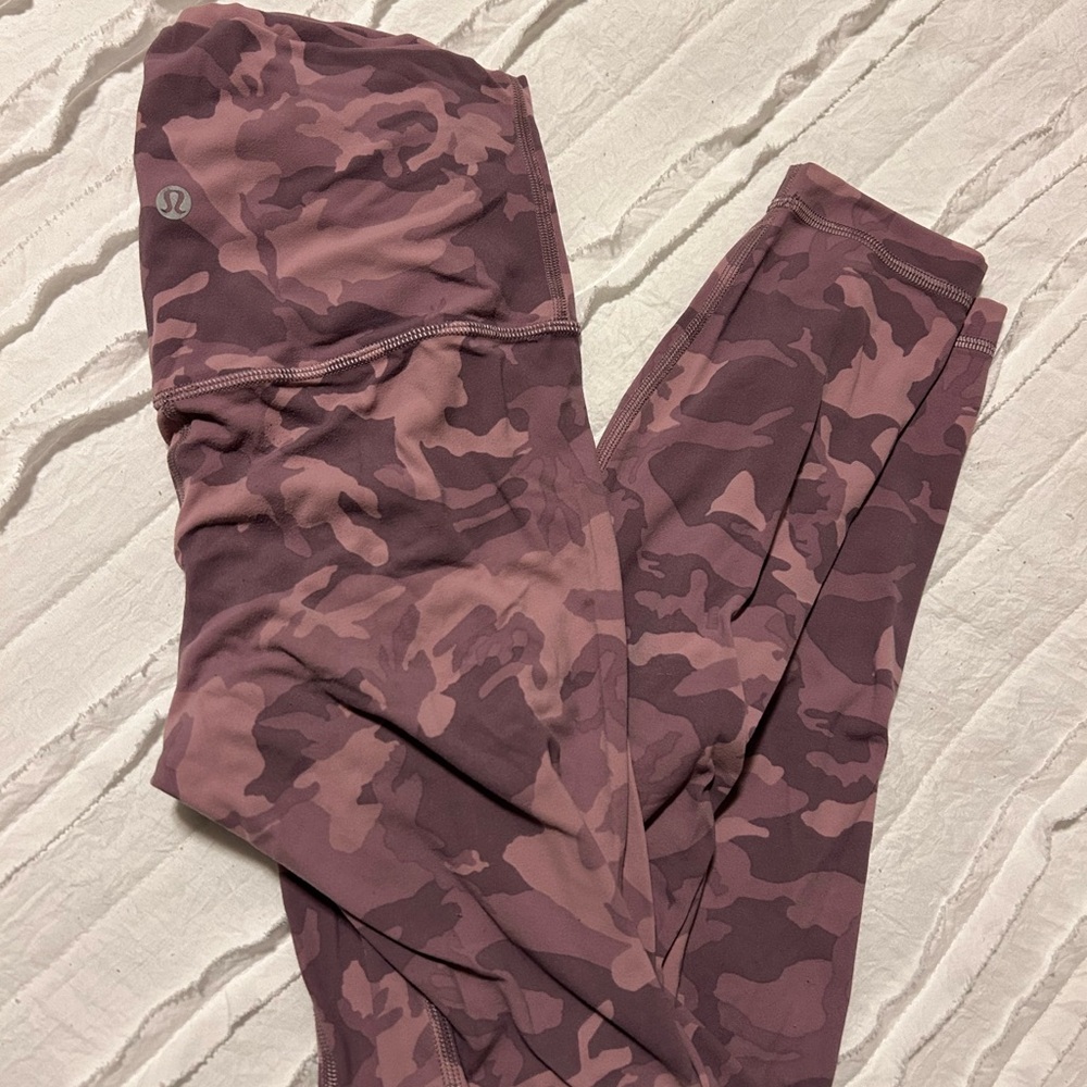 purple and pink camo lululemon leggings